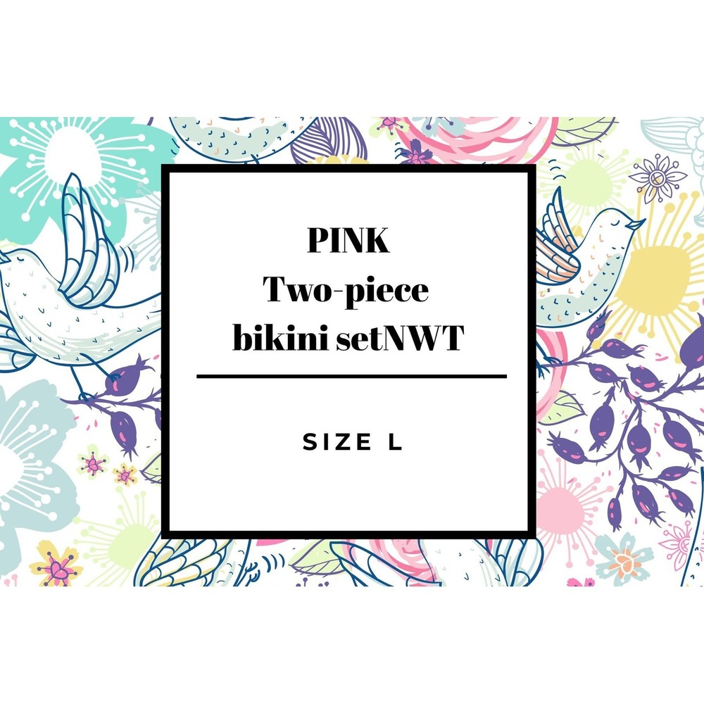 PINK Victoria's Secret Bikini Set Size L White Butterfly Swimsuit Top Bottom - Picture 9 of 9
